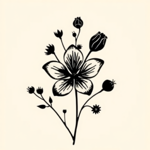 Black Wildflower Tattoo