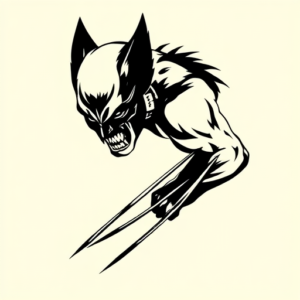 Black Wolverine Tattoo