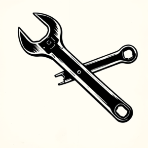 Black Wrench Tattoo
