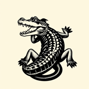 Blackout Alligator Tattoo