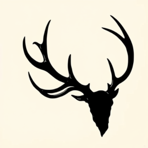 Blackout Antler Tattoo