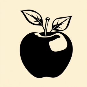 Blackout Apple Tattoo