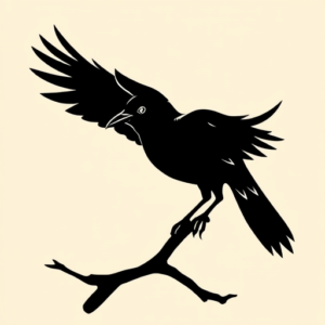 Blackout Bird Tattoo