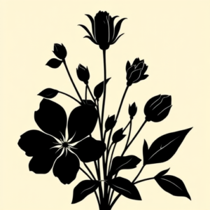 Blackout Botanical Tattoo