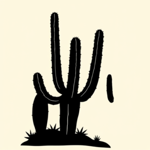 Blackout Cactus Tattoo