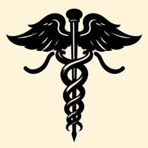 Blackout Caduceus Tattoo