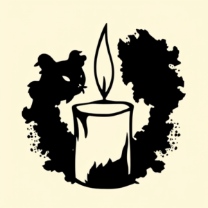 Blackout Candle Tattoo