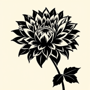 Blackout Chrysanthemum Tattoo