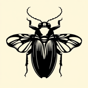 Blackout Cicada Tattoo