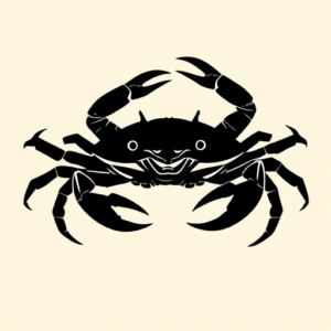 Blackout Crab Tattoo