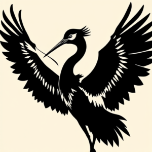 Blackout Crane Tattoo