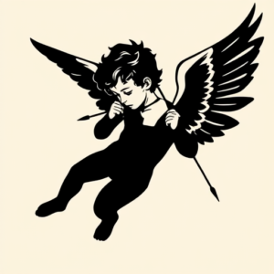 Blackout Cupid Tattoo