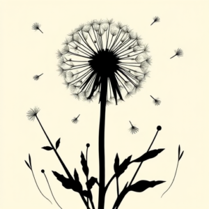 Blackout Dandelion Tattoo
