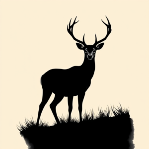 Blackout Deer Tattoo