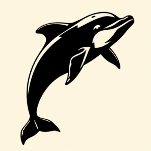 Blackout Dolphin Tattoo