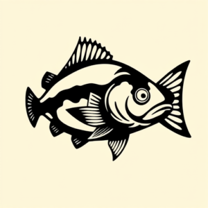 Blackout Fish Tattoo