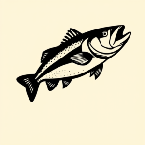 Blackout Fishing Tattoo