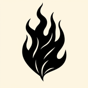 Blackout Flame Tattoo