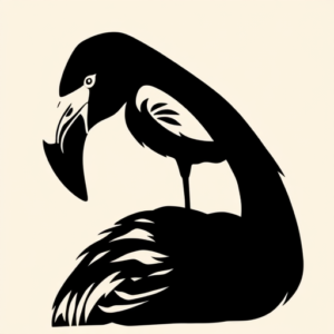 Blackout Flamingo Tattoo