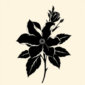 Blackout Floral Tattoo