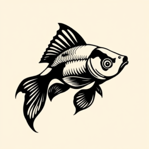 Blackout Goldfish Tattoo