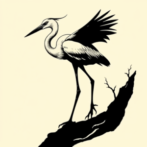 Blackout Heron Tattoo