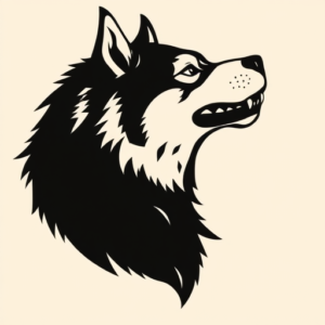 Blackout Husky Tattoo