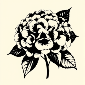Blackout Hydrangea Tattoo