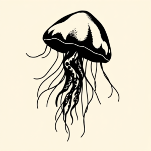 Blackout Jellyfish Tattoo