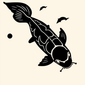 Blackout Koi Tattoo