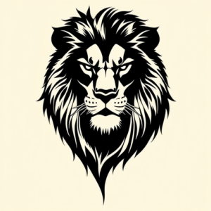 Blackout Lion Tattoo