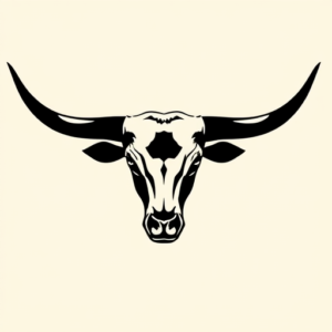 Blackout Longhorn Tattoo