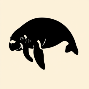 Blackout Manatee Tattoo