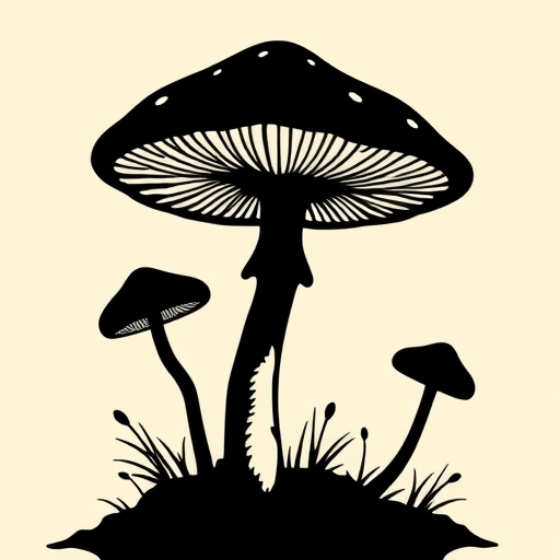 Blackout Mushroom Tattoo