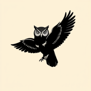 Blackout Owl Tattoo