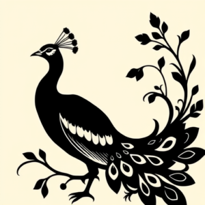 Blackout Peacock Tattoo