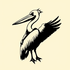 Blackout Pelican Tattoo