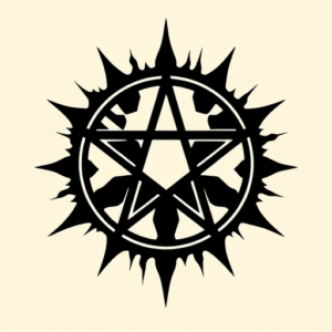 Blackout Pentagram Tattoo