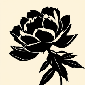 Blackout Peony Tattoo