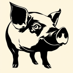 Blackout Pig Tattoo