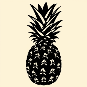 Blackout Pineapple Tattoo