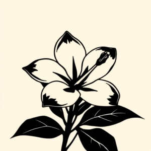 Blackout Plumeria Tattoo