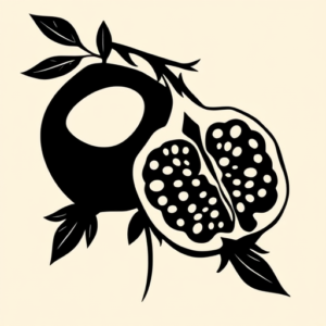 Blackout Pomegranate Tattoo