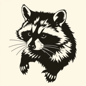 Blackout Raccoon Tattoo