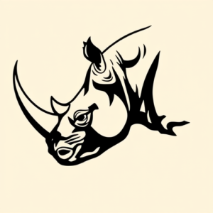 Blackout Rhino Tattoo