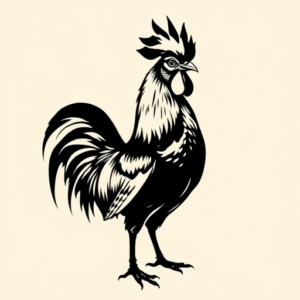 Blackout Rooster Tattoo