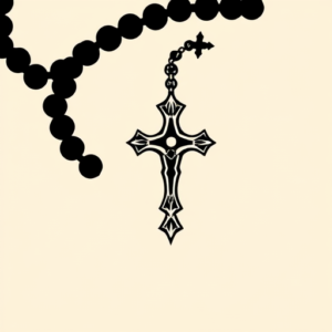 Blackout Rosary Tattoo