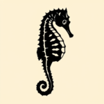 Blackout Seahorse Tattoo