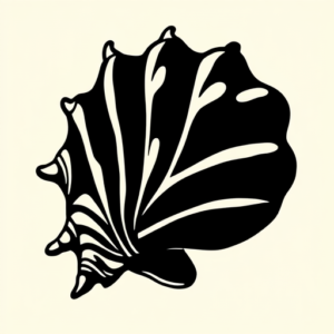 Blackout Seashell Tattoo