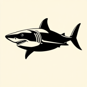 Blackout Shark Tattoo